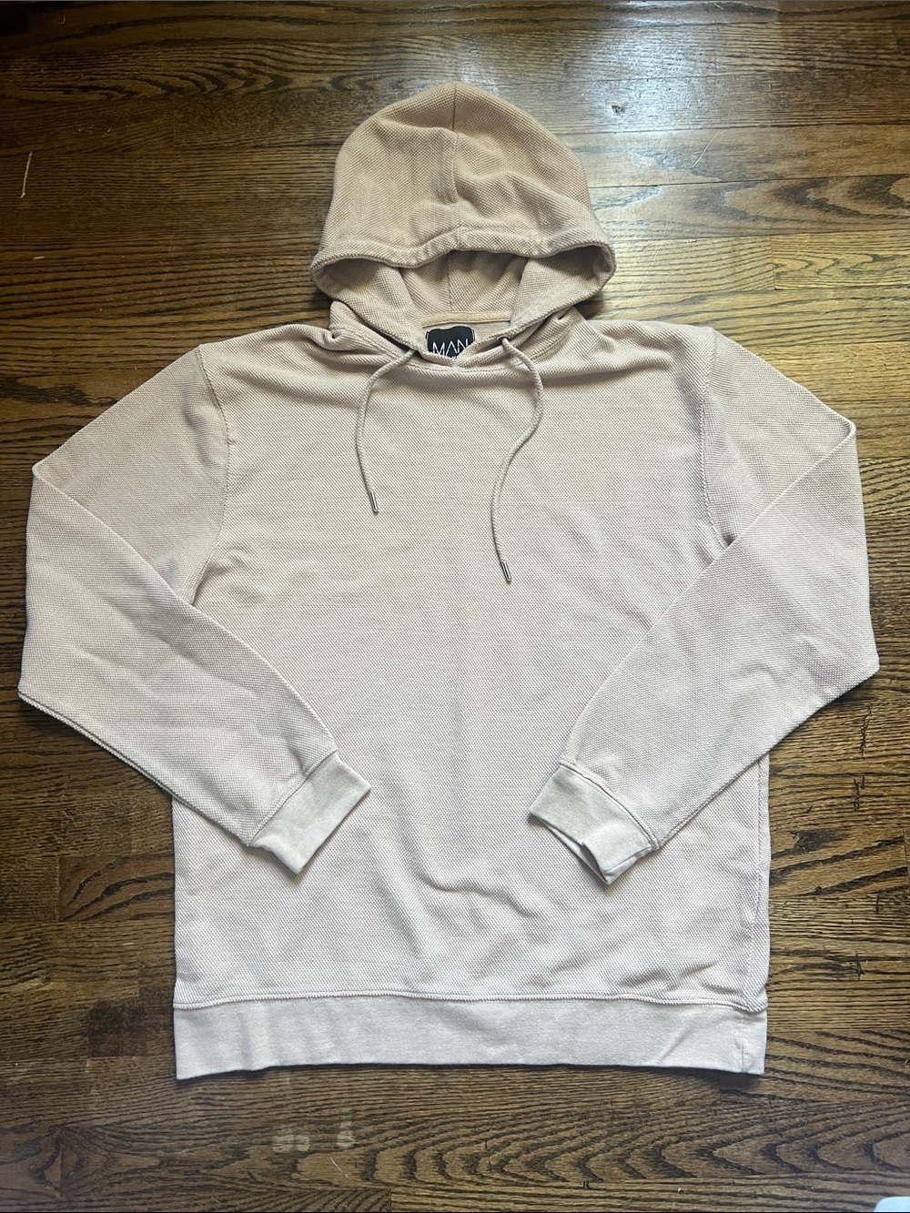 boohooman Men's Tan Hooded Pullover Sweatshirt